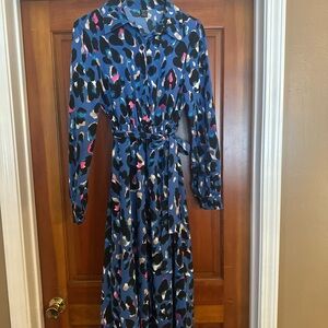 Stylish Blue Leopard Print Dress